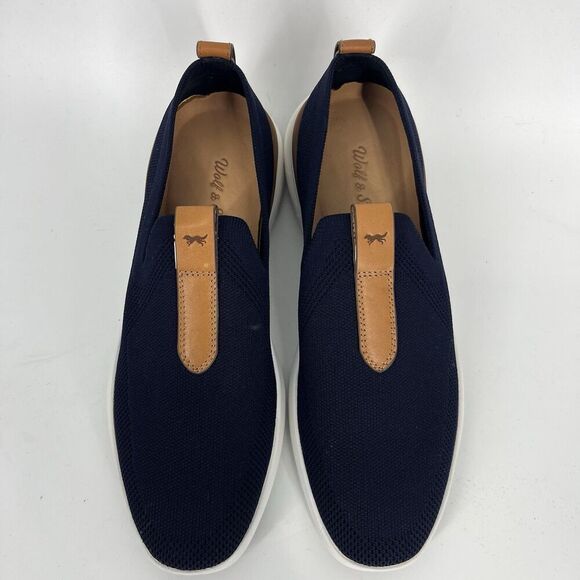 Wolf & Shepherd Shoes Mens Size 6 Womens Size 8 Navy White Swiftknit Loafer main image 8